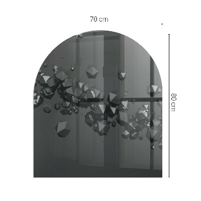 Vetro sotto il camino semiovale con motivi astratti a forma di nuvola nei solidi