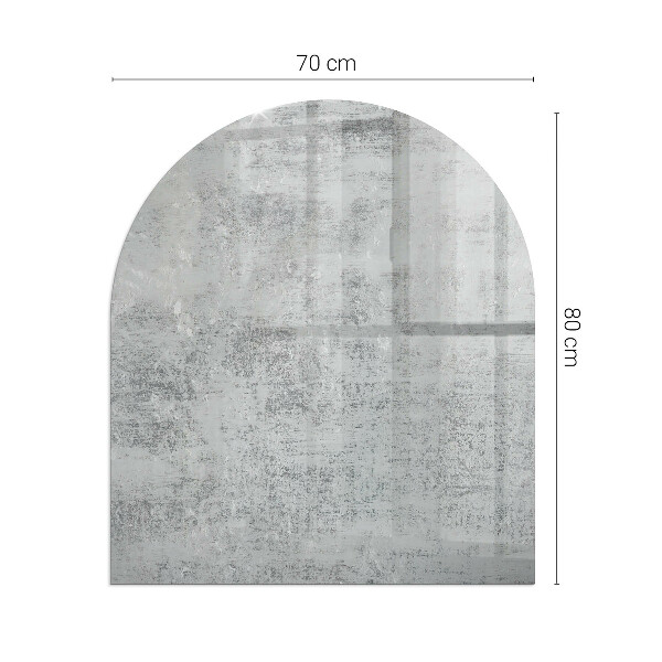 Lastra in vetro per caminetto semiovale con motivo astratto di sfondo