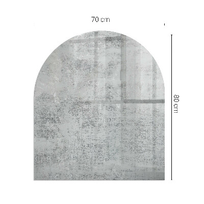 Lastra in vetro per caminetto semiovale con motivo astratto di sfondo