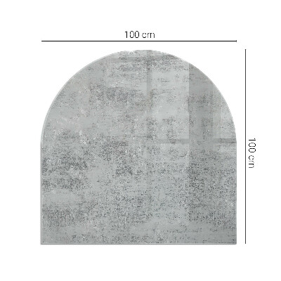 Lastra in vetro per caminetto semiovale con motivo astratto di sfondo