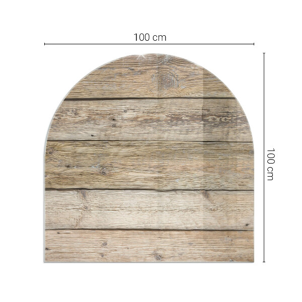 Vetro sotto il camino semiovale Mosaico in legno nella composizione