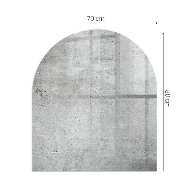 Vetro sotto il camino semiovale con finitura in calcestruzzo grezzo