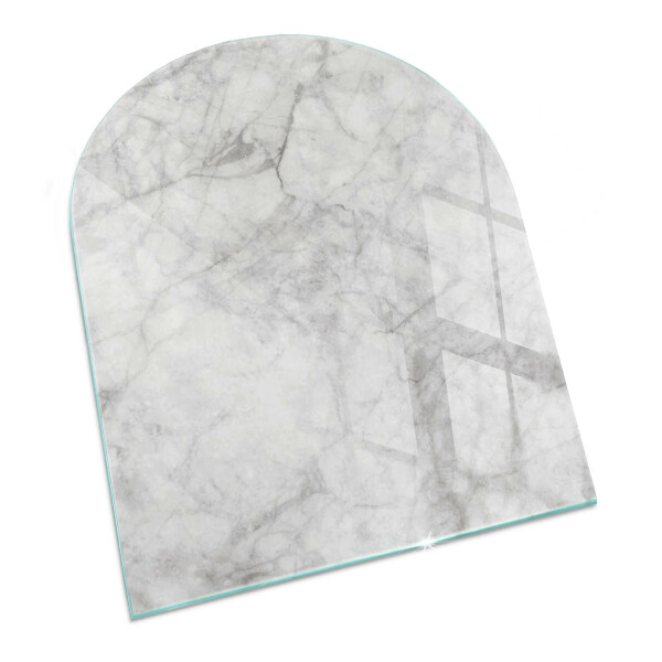 Vetro sotto il camino semiovale Texture effetto marmo in uno stile elegante