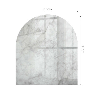 Vetro sotto il camino semiovale Texture effetto marmo in uno stile elegante