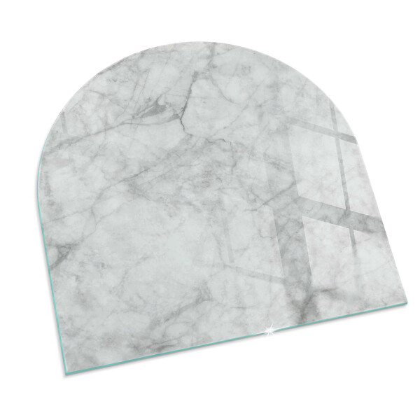 Vetro sotto il camino semiovale Texture effetto marmo in uno stile elegante
