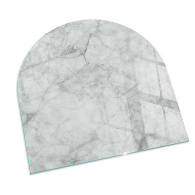 Vetro sotto il camino semiovale Texture effetto marmo in uno stile elegante