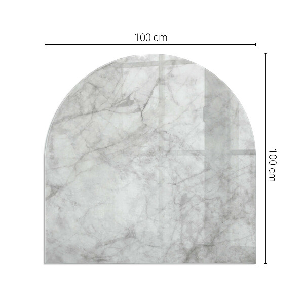 Vetro sotto il camino semiovale Texture effetto marmo in uno stile elegante