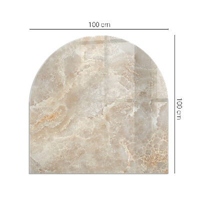 Lastra in vetro per caminetto semiovale con motivo a pietra ispirato alla natura