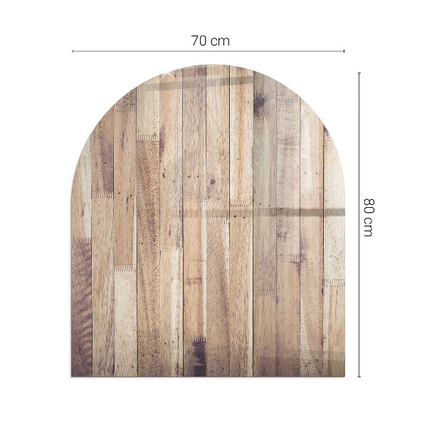 Vetro sotto il camino semiovale Motivo in legno disposto geometricamente