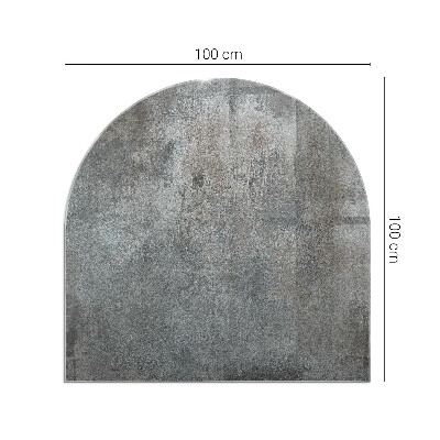 Lastra in vetro per caminetto semiovale con struttura grezza