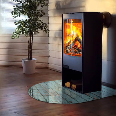 Lastra in vetro per caminetto semiovale Tavole rustiche in stile naturale