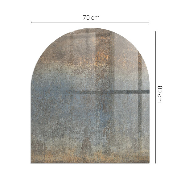 Vetro sotto il camino semiovale Motivo astratto con texture variegate
