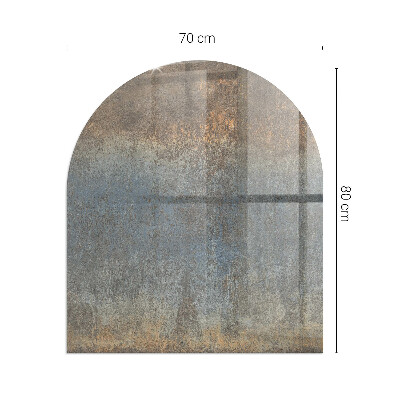 Vetro sotto il camino semiovale con motivo astratto e texture variegate