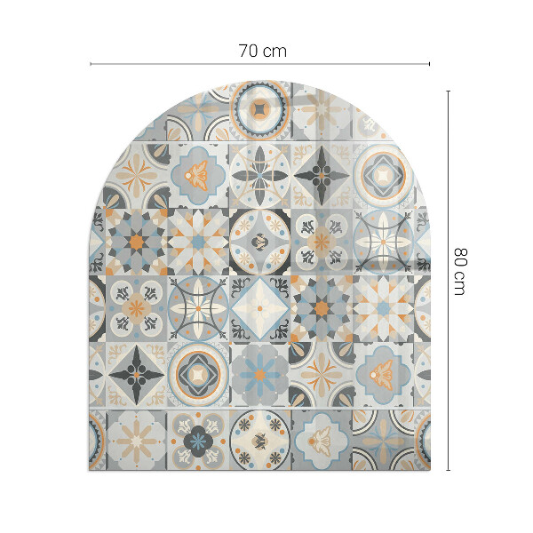 Lastra in vetro per caminetto semiovale Motivi a mosaico in forme di piastrelle