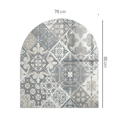 Vetro sotto il camino semiovale Disposizione di decorazioni a mosaico