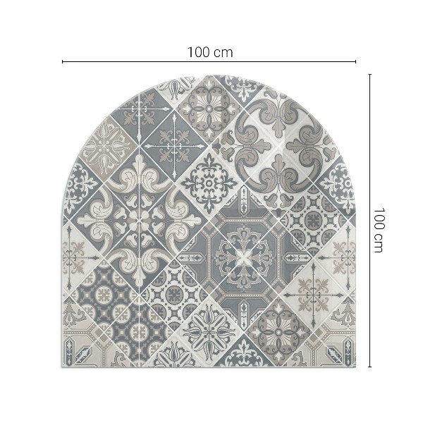 Vetro sotto il camino semiovale Disposizione di decorazioni a mosaico