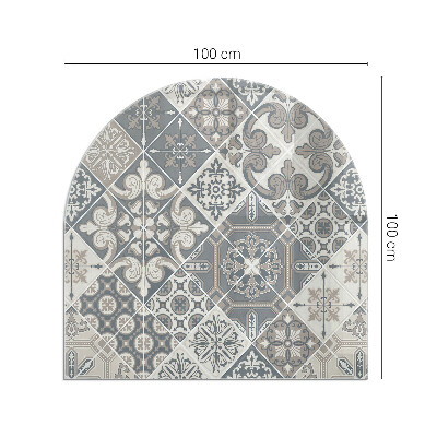 Vetro sotto il camino semiovale Disposizione di decorazioni a mosaico