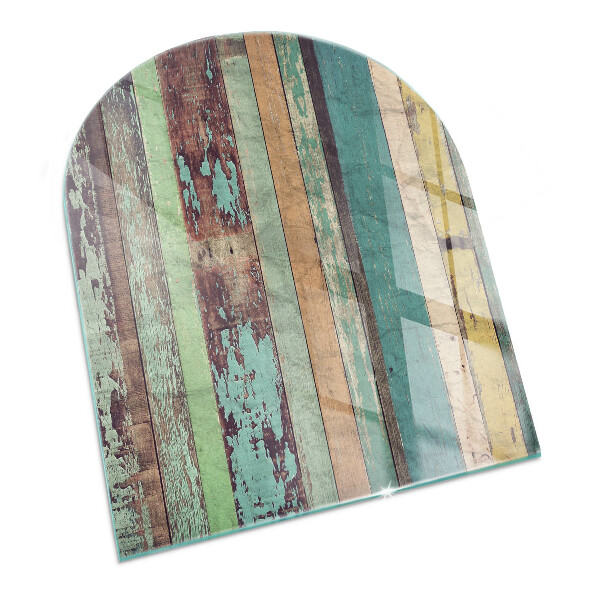 Lastra in vetro per caminetto semiovale disponibile in diverse tonalità di colore