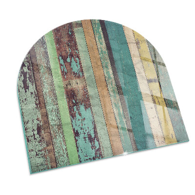 Lastra in vetro per caminetto semiovale disponibile in diverse tonalità di colore