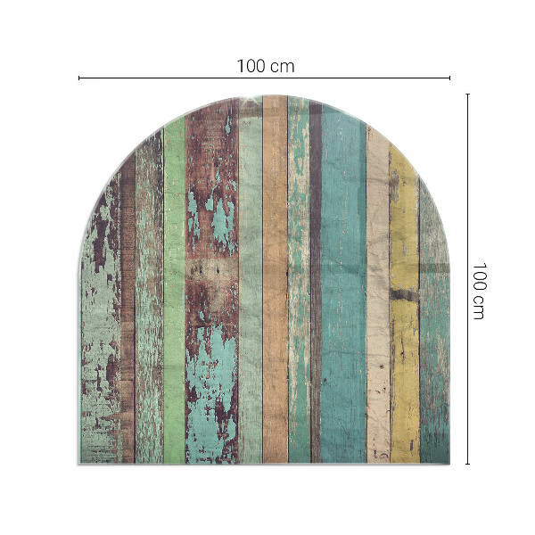 Lastra in vetro per caminetto semiovale disponibile in diverse tonalità di colore