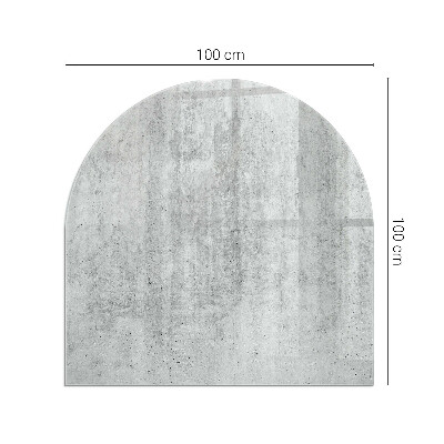 Vetro sotto il camino semiovale con struttura in cemento grezzo