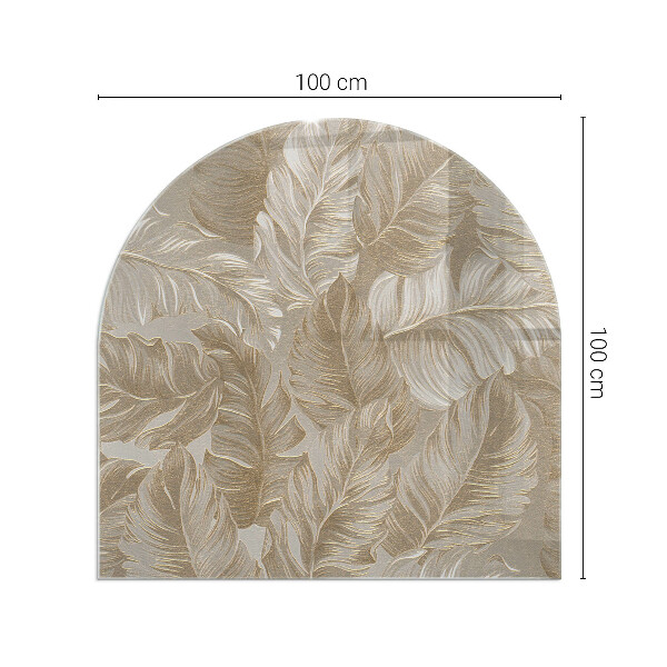 Vetro sotto il camino semiovale con delicati disegni a forma di foglia