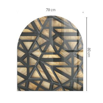 Vetro sotto il camino semiovale Forme moderne con dettagli in legno