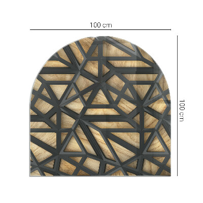 Vetro sotto il camino semiovale Forme moderne con dettagli in legno