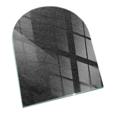 Lastra in vetro per caminetto semiovale con motivo a struttura in pietra