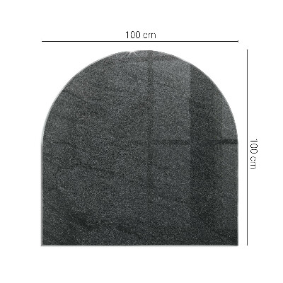 Lastra in vetro per caminetto semiovale con motivo a struttura in pietra