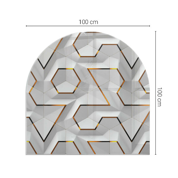 Lastra in vetro per caminetto semiovale Schema di forme tridimensionali