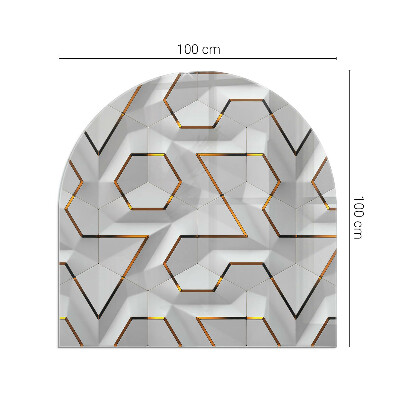 Lastra in vetro per caminetto semiovale Schema di forme tridimensionali