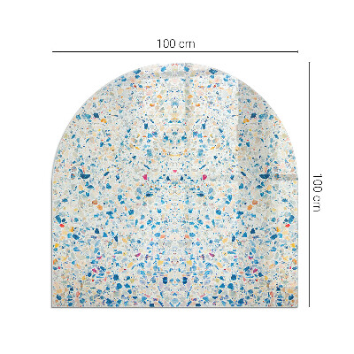 Vetro sotto il camino semiovale con motivo astratto e texture