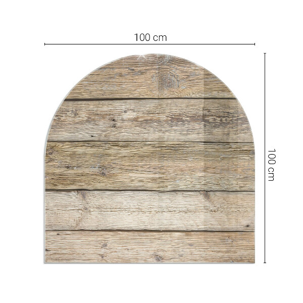 Lastra in vetro per caminetto semiovale Venature del legno in stile naturale