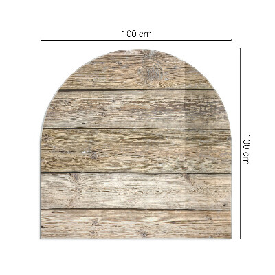 Lastra in vetro per caminetto semiovale con venature del legno dallo stile naturale