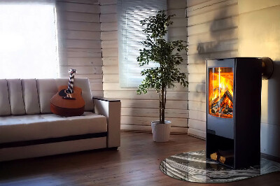 Vetro sotto il camino semiovale con motivi astratti ondulati e lineari