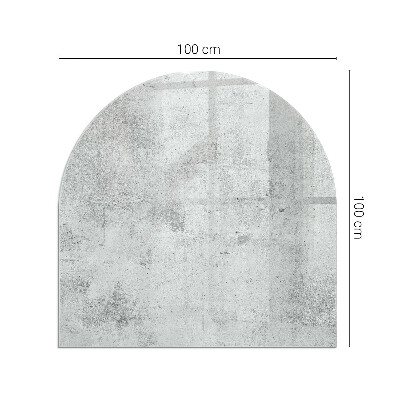 Lastra in vetro per caminetto semiovale con finitura effetto cemento in stile grezzo