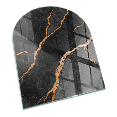 Vetro sotto il camino semiovale Effetto marmo con venature delicate