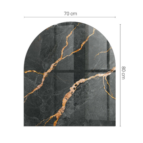 Vetro sotto il camino semiovale Effetto marmo con venature delicate