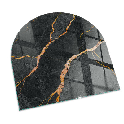 Vetro sotto il camino semiovale Effetto marmo con venature delicate