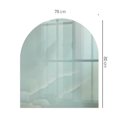 Vetro sotto il camino semiovale con motivo marmorizzato in tonalità delicate