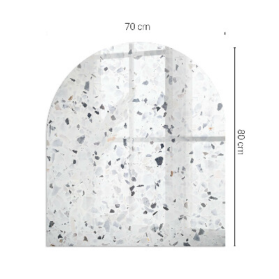 Vetro sotto il camino semiovale con motivo a pietra e piccoli dettagli