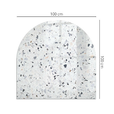 Vetro sotto il camino semiovale con motivo a pietra e piccoli dettagli