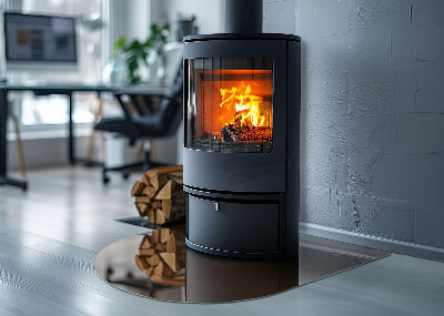 Vetro sotto il camino semiovale di colore marrone