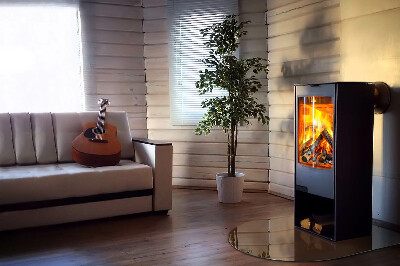 Vetro sotto il camino semiovale di colore marrone