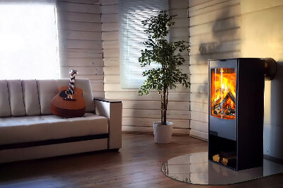 Lastra in vetro per caminetto semiovale Colore beige