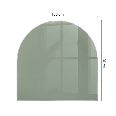 Lastra in vetro per caminetto semiovale Colore grigio-verde