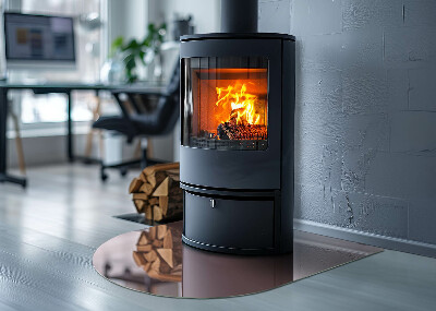 Lastra in vetro per caminetto semiovale di colore rosa