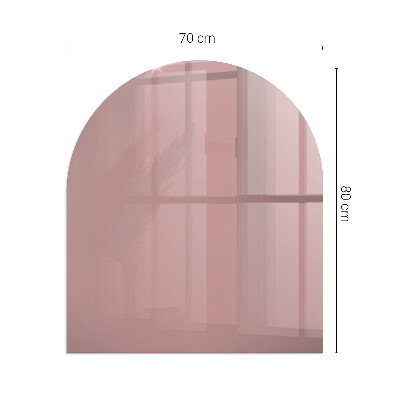 Lastra in vetro per caminetto semiovale Colore rosa