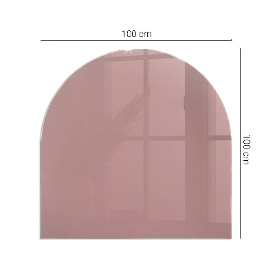 Lastra in vetro per caminetto semiovale Colore rosa